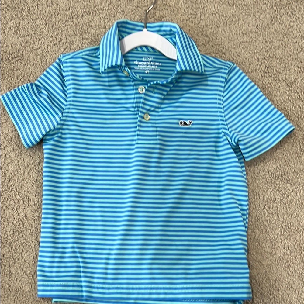 Vineyard Vines Kids Blue Striped Polo Shirt
